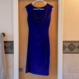 Ralph Lauren Royal Blue Draped Dress